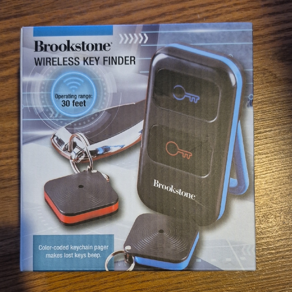 Brookstone Black and Red Wireless Key Finder Compact Device